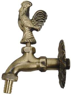 Messing uitlaatklep, met cock-look handvat, blanco gepolijst, 1/2 "ET x 3/4" ET x 1/2" mondstuk - 98618473