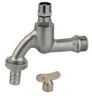 Messing uitlaatklep met dopsleutel, chroommat, 1/2"ET x 3/4"ET x 1/2"mondstuk - 986182148