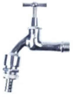 Messing uitlaatventiel met T-greep, chroom, 1/2"ET x 3/4"ET x 1/2"-mondstuk, met buisbeluchter en terugslagklep - 986193155