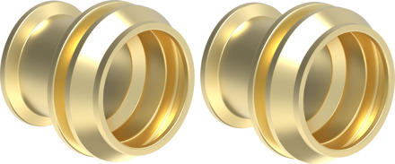 Messing verloopset, blank, 15 mm x 10 mm, klemkoppeling voor koperen buis (2x) - 989455317