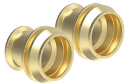 Messing verloopset, blank, 15 mm x 12 mm, klemkoppeling voor koperen buis (2x) - 989455417
