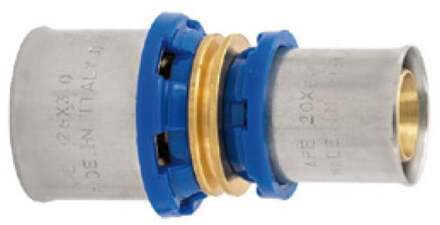 Messing verloopstuk, blank, 20 mm x 16 mm, persfitting voor meerlagenbuis - 988711155