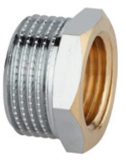 Messing verloopstuk, chroom, 3/4"ET x 1/2"IT - 989332155