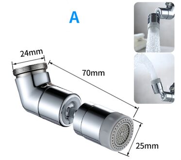 Messing Water Douche Water Draaibare Filter Spuit Saving Tap Kraan Beluchter Spuit Attachment 170-Graden Draaibare Universele Tap