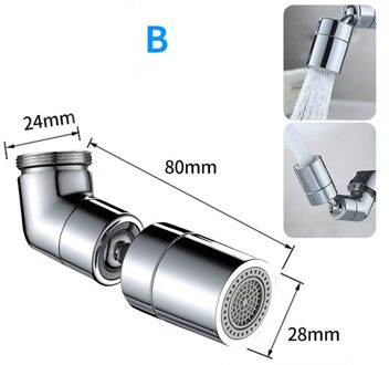 Messing Water Douche Water Draaibare Filter Spuit Saving Tap Kraan Beluchter Spuit Attachment 170-Graden Draaibare Universele Tap