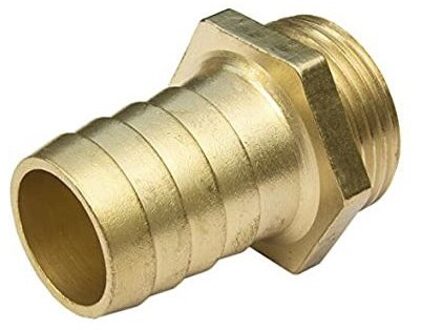 Messing zeskantige slangaansluiting, blank, 3/4"ET x 3/4"-mondstuk - 987389725