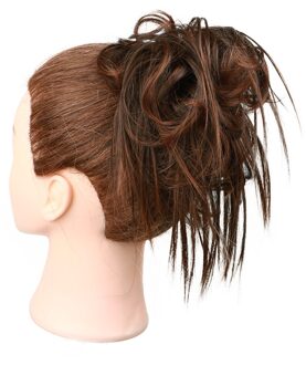 Messy Knot Chouchou Voor Vrouwen Haarstukje Extensions Synthetische Pruik Ring Wrap Chignon Zwart Bruin Hoge Temperatuur Fiber 2-30