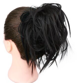 Messy Knot Chouchou Voor Vrouwen Haarstukje Extensions Synthetische Pruik Ring Wrap Chignon Zwart Bruin Hoge Temperatuur Fiber #2