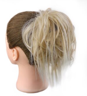 Messy Knot Chouchou Voor Vrouwen Haarstukje Extensions Synthetische Pruik Ring Wrap Chignon Zwart Bruin Hoge Temperatuur Fiber 22-613