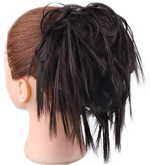 Messy Knot Chouchou Voor Vrouwen Haarstukje Extensions Synthetische Pruik Ring Wrap Chignon Zwart Bruin Hoge Temperatuur Fiber 4-30