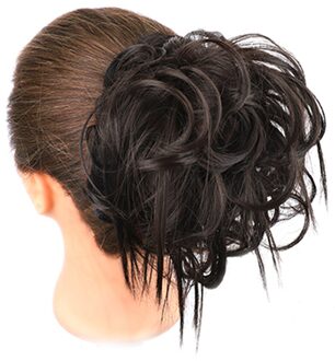Messy Knot Chouchou Voor Vrouwen Haarstukje Extensions Synthetische Pruik Ring Wrap Chignon Zwart Bruin Hoge Temperatuur Fiber #4