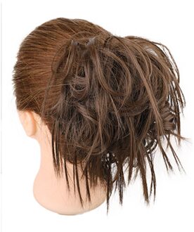 Messy Knot Chouchou Voor Vrouwen Haarstukje Extensions Synthetische Pruik Ring Wrap Chignon Zwart Bruin Hoge Temperatuur Fiber #8