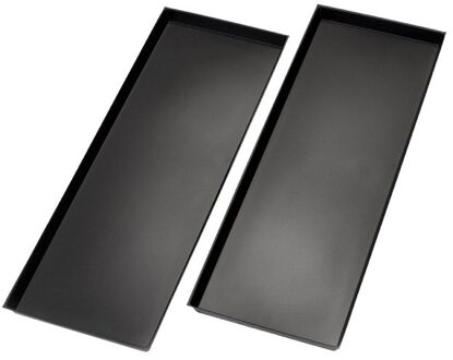 Mestlades - Rechthoekig - 77,0x28,5x3,5 cm - Zwart - 2 stuks