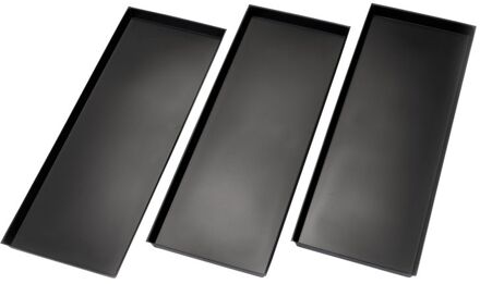 Mestlades - Rechthoekig - 77,0x28,5x3,5 cm - Zwart - 3 stuks