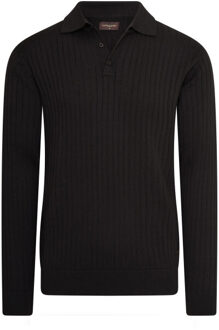 Mestre knit polo Zwart - XXL