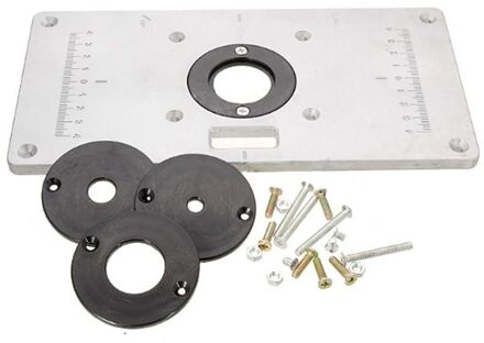 Met 4 Insert Ringen Duurzaam Praktische Aluminium Schroeven Tafel Plaat Houtbewerking Gereedschap Router Multifunctionele Voor Trimmer