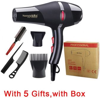 Met 5 Salon Koude Lucht Aanpassing Professionele Föhn Föhn Haardroger met 5 gifts en doos / UK