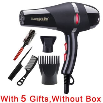 Met 5 Salon Koude Lucht Aanpassing Professionele Föhn Föhn Haardroger met 5 Gifts geen doos / EU