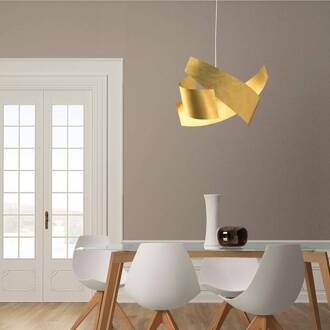 Met bladgoud bezette hanglamp Ella in edele look