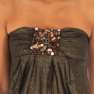 Met Dames-Mouwloos T-shirt met wijd gebreid topeffect 10DMT0084 Geel