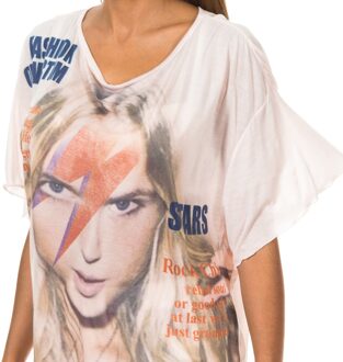 Met Dames-T-shirt met korte mouwen en ronde hals 10DMC0221 - maat XS Roze