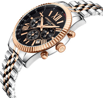 Met de hand gemonteerd, limited edition tweekleurig Chrono Sports Automatic-horloge van Anthony James - garantietermijn van 5 jaar Veelkleurig - One Size
