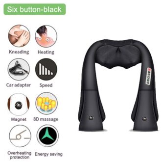 (Met Gratis )Ogamacrius Manget Massage Sjaals Nek Schouder Elektrische Gezonde Kneaking Full Body Shiatsu Massager zwart