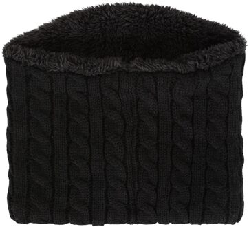 Met imitatiebont gevoerde halswarmer voor dames/dames (Zwart)