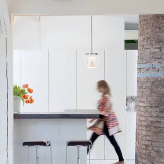 Met kristalglas - Led hanglamp Annex glanzend aluminium, helder
