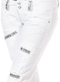 Met Lange broek met slank gesneden zomen 10DBF0125 vrouw Wit