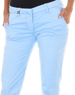 Met Lange Chinese broek met rechte zomen 70DBF0028-R123 vrouw Blauw - 26 (Taille)