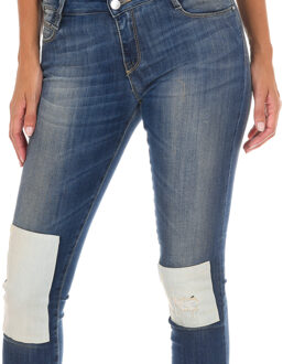 Met Lange denim broek gedragen effect met smal gesneden zomen 10DB50350 vrouw Blauw - 27 (Taille)