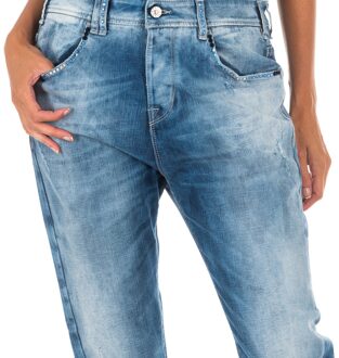 Met Lange denim broek met rechte zoom gesneden 10DBF0667 vrouw - maat Blauw