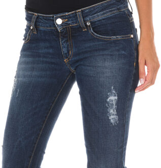 Met Lange denim broek versleten en gescheurd effect 10DB50219 vrouw Blauw