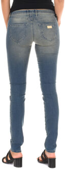 Met Lange denim broek versleten en gescheurd effect 10DB50262 vrouw Blauw - 26 (Taille)