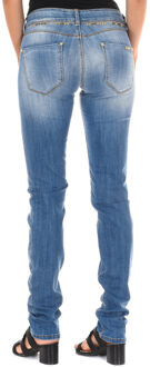 Met Lange jeansbroek met smal gesneden zomen 10DB50159 vrouw - maat Blauw