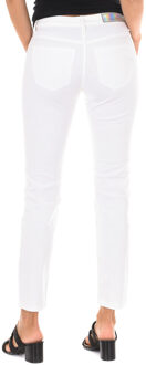 Met Lange jeansbroek met smal gesneden zomen 10DB50281-B075 vrouw - maat Wit
