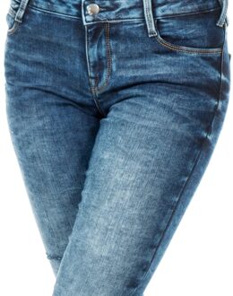 Met Lange jeansbroek met smal gesneden zomen 10DB50282 vrouw Blauw - 26 (Taille)