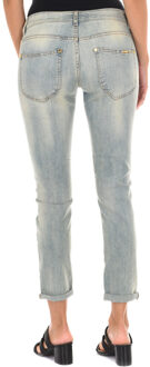 Met Lange spijkerbroek met versleten effect van elastische stof 10DBF0318 vrouw Blauw - 28 (Taille)