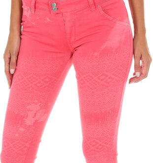 Met Lange spijkerbroek van elastische stof 70DBF0518-G291 vrouw Roze - 26 (Taille)