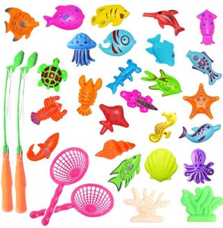 Met Opblaasbare Zwembad Magnetische Vissen Speelgoed Staaf Netto Set Voor Kids Kind Model Spelen Vissen Games Outdoor Speelgoed 30stk