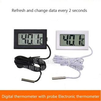 Met Probe Digitale Thermometer/Elektronische Thermometer/Sensor/Bad/Koelkast Thermometer Refresh In 2 Seconden 2seconds1meter wit