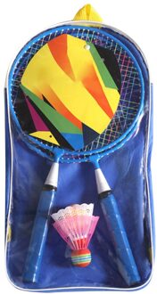 Met Rackets Indoor Outdoor Anti Slip Handvat Draagbare Sport Game Funny Educatief Speelgoed Speeltuin Kinderen Badminton Set Ballen Blauw