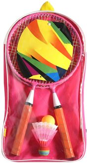 Met Rackets Indoor Outdoor Anti Slip Handvat Draagbare Sport Game Funny Educatief Speelgoed Speeltuin Kinderen Badminton Set Ballen Roze