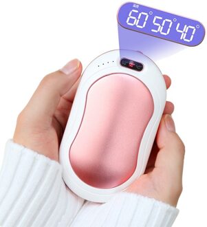 Met Temperatuur Display Usb Handwarmer Power Bank Mobiele Power Massage Zaklamp Handwarmer roze