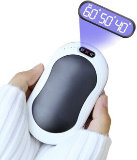 Met Temperatuur Display Usb Handwarmer Power Bank Mobiele Power Massage Zaklamp Handwarmer zwart