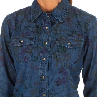 Met Texaans overhemd met lange mouwen en reverskraag 10DCL0058 vrouw Blauw - S