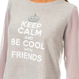 Met Trui met lange mouwen en ronde hals 70DML0155 vrouw Grijs - XS