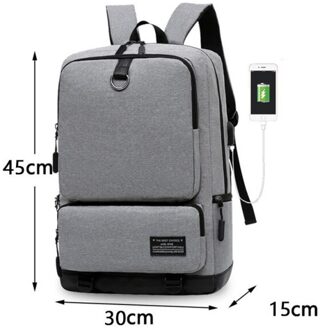 Met Usb Mannen Rugzak Waterdicht Materiaal Multi-Functionele Grote Capaciteit Outdoor Reizen Business Computer Student Zak grijs groot