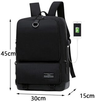 Met Usb Mannen Rugzak Waterdicht Materiaal Multi-Functionele Grote Capaciteit Outdoor Reizen Business Computer Student Zak zwart groot